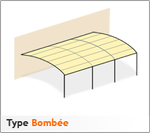 Bache PVC sur mesure pour pergola murale bombée Bache sur mesure pour pergola murale bombée