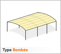 Bache PVC sur mesure pour pergola sur pieds type bombée Bache sur mesure pour pergola sur pieds bombée