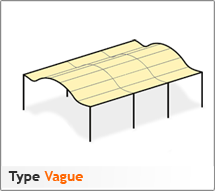 Bache PVC sur mesure pour pergola sur pieds type vague Bache sur mesure pour pergola sur pieds vague