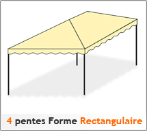 Bache PVC sur mesure pour tonnelles 4 pentes forme rectangulaire Bache PVC sur mesure pour tonnelles 4 pentes forme rectangulaire