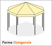 Bache PVC sur mesure pour tonnelles de forme octogonale Bache PVC sur mesure pour tonnelles de forme octogonale