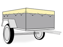Bâche PVC sur mesure pour remorque bagagère basse