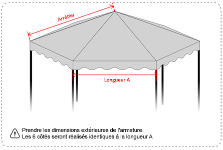 Bache Création -Bache tonnelle hexagonale sur mesure