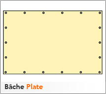 bache plate sur mesure